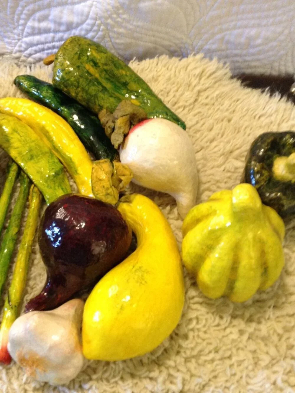 VTG Paper Mache Veggies (19) Mexican Folk Art Funky Unique Cottagecore Farmhouse